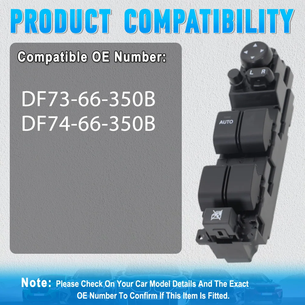 Car Power Window  Master Contro Lifter Switch For Mazda 2 M2 2007-2013 Only Fit LHD Models DF73-66-350B DF74-66-350B view 4