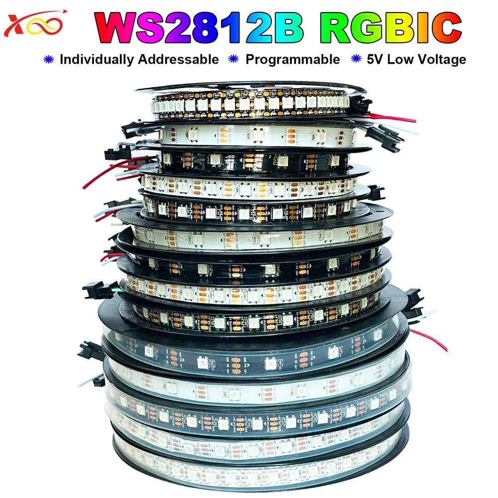 DC5V WS2812B Led Lights WS2812 RGBIC Led Strip Light 2812 Elastyczne indywidualnie adresowalne inteligentne piksele Magic Tape Light