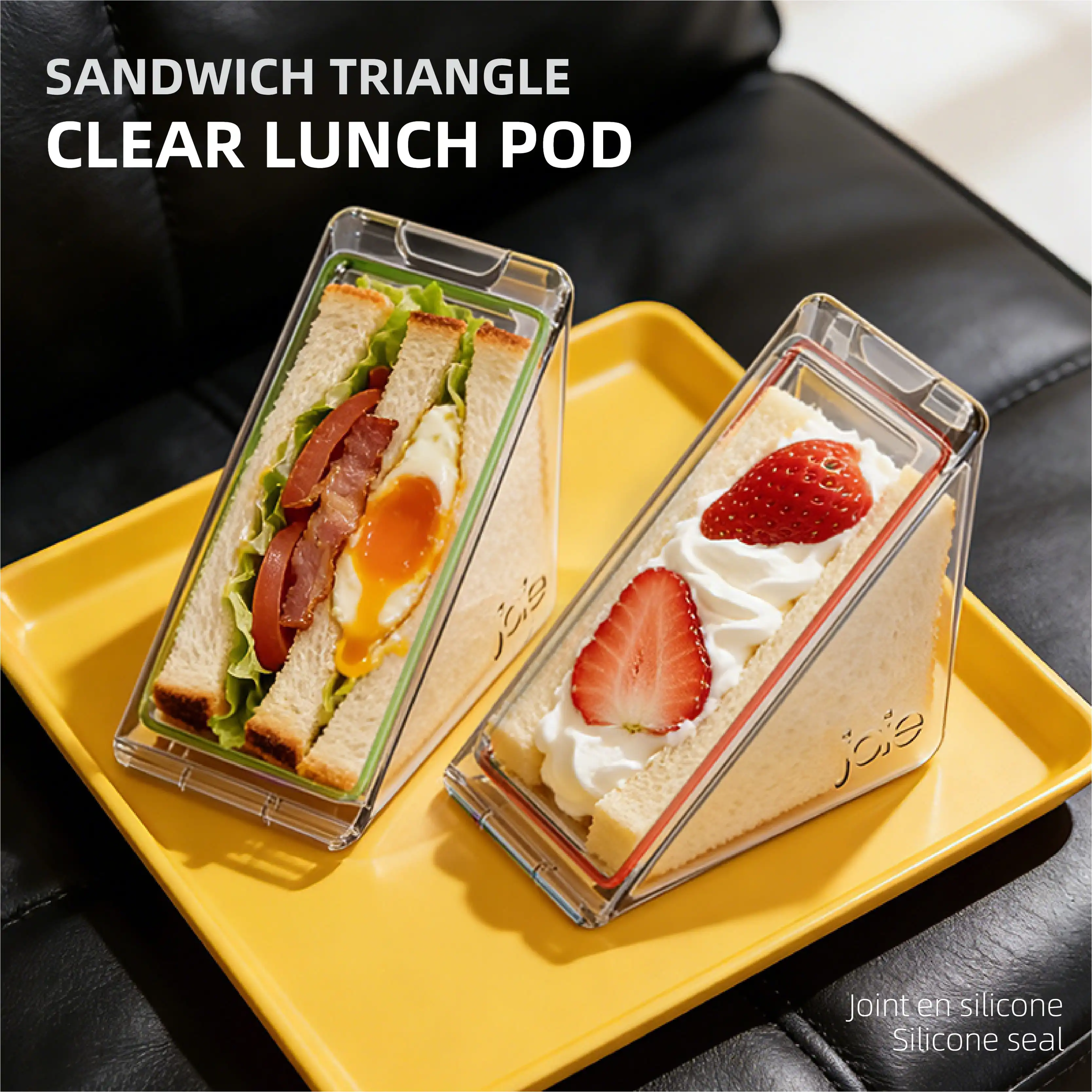 Joie Sandwich Triangle boîte à déjeuner Portable Sandwich Bento boîte avec couvercle étudiant bureau école boîte à déjeuner en plein air récipient alimentaire