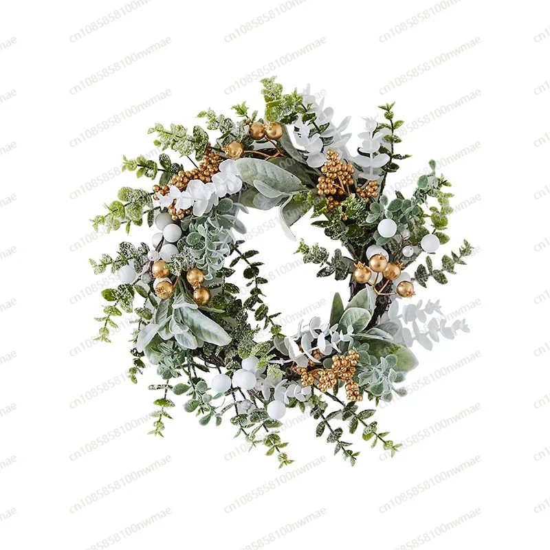 Christmas Ornaments Door Flocking Dress Up Christmas Rattan Wreath Pendant