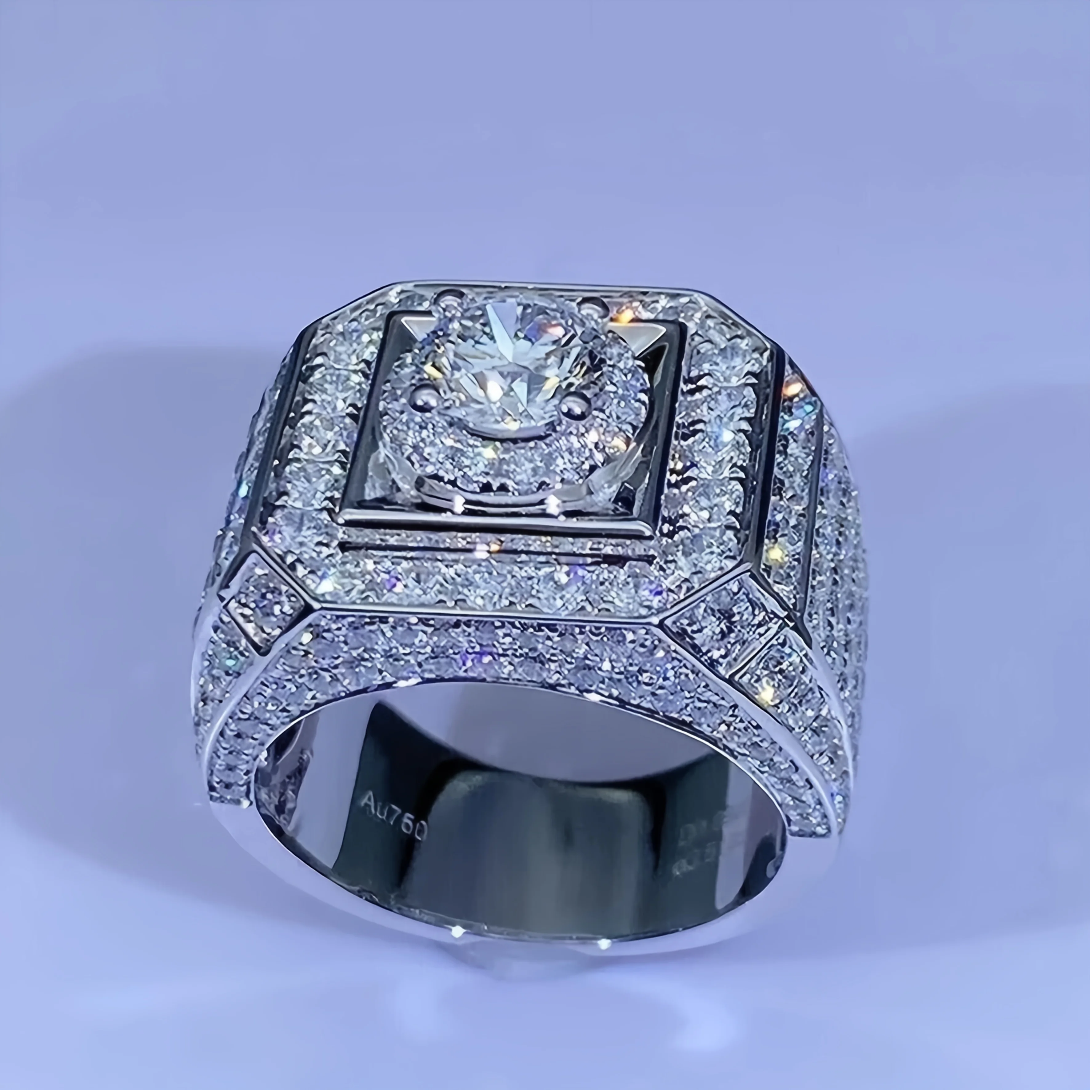 Solid 925 Sterling Silver Ring Fully Set with Moissanite Festive Gift Ideal for Any Occasion