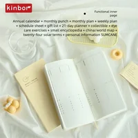 Kinbor Slim Soft Cover Weekly Planner Timeline Pocket Weeks Plan Journal Notebook Two Pages Per Week Time Organizer Daily Record