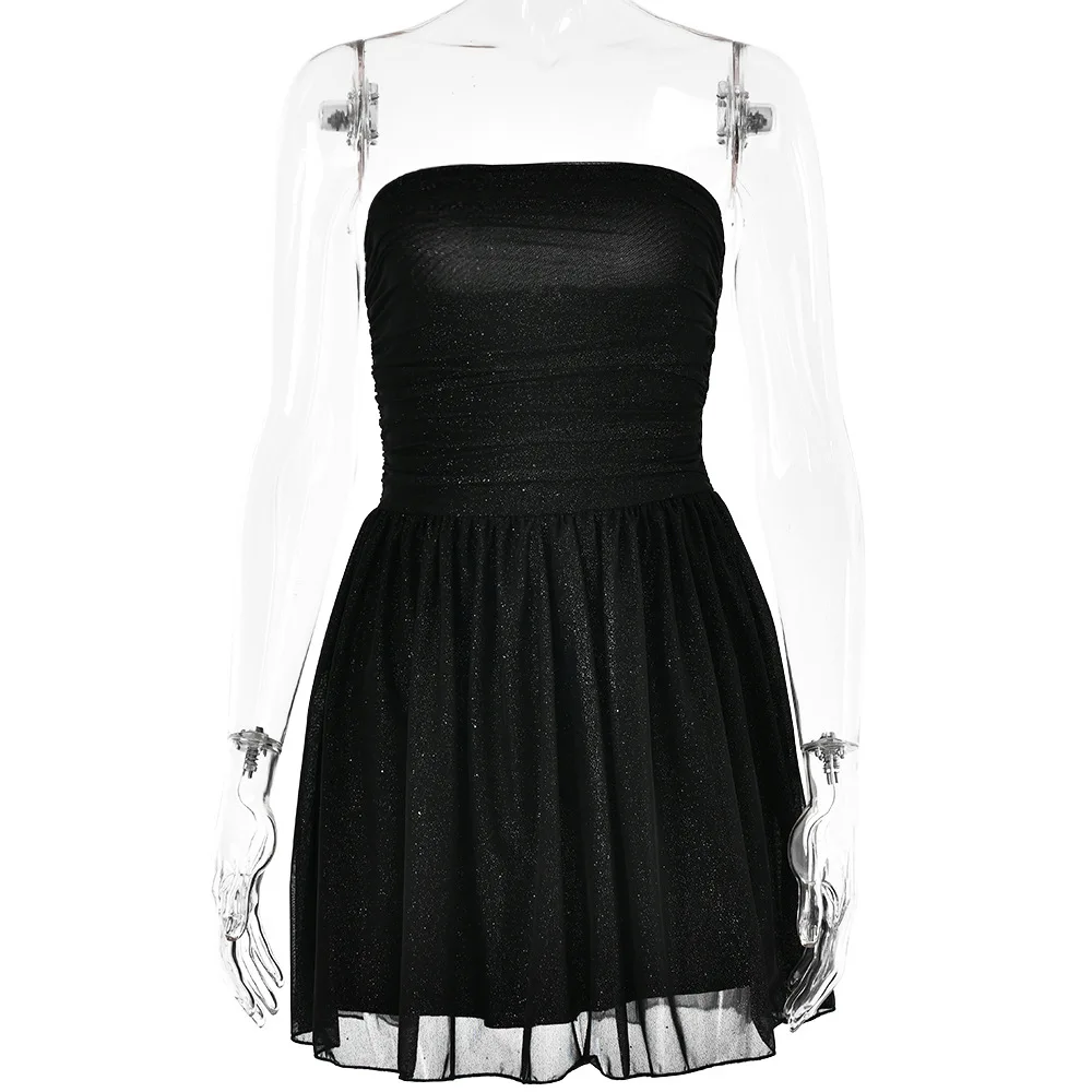 

Sexy Strapless Sleeveless Mini Shining Party Dress