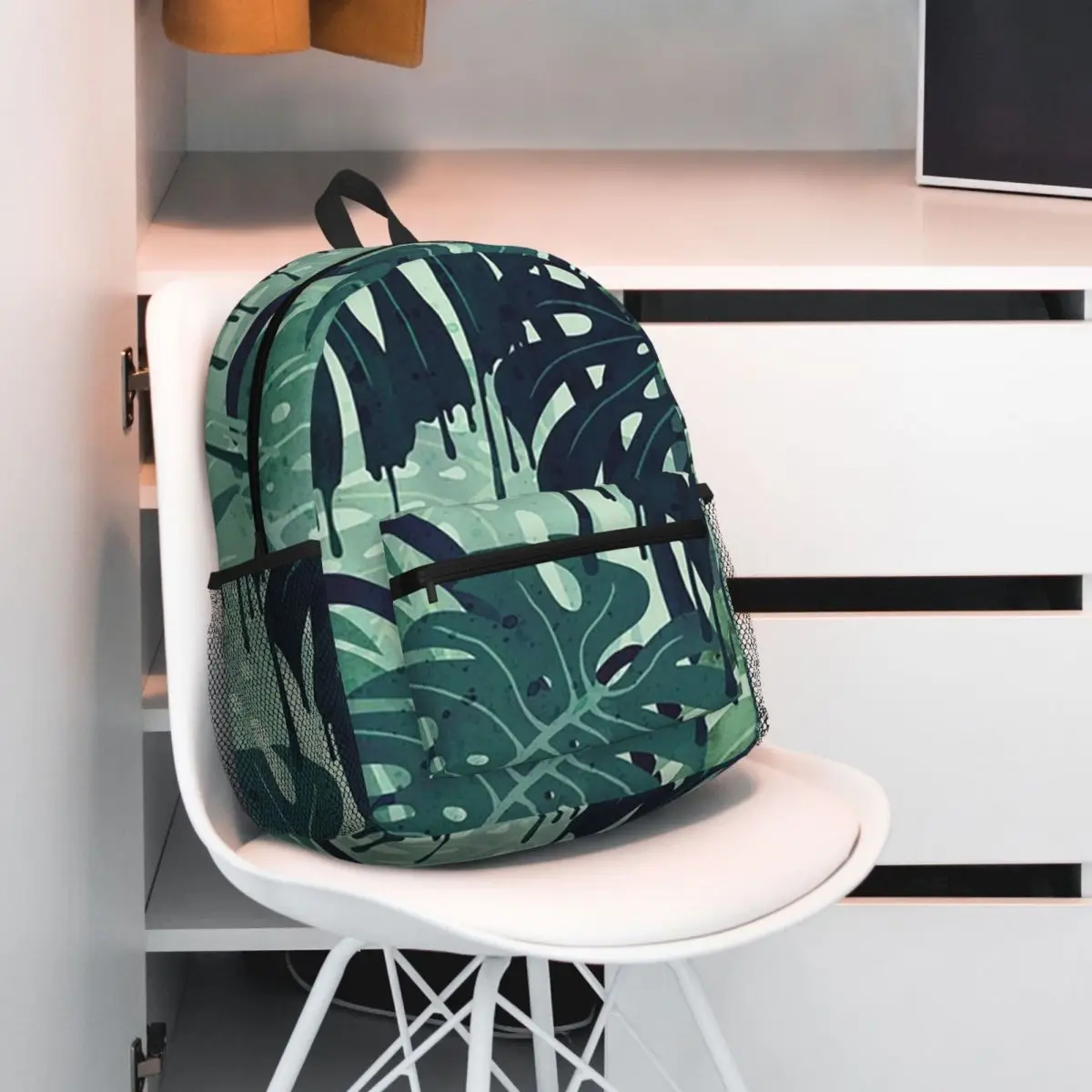 Tropical Plants Monstera Melt In Green Art Backpack Daypack Large Capacity Boys Girls BookBag School Bag Shoulder Bag for Unisex