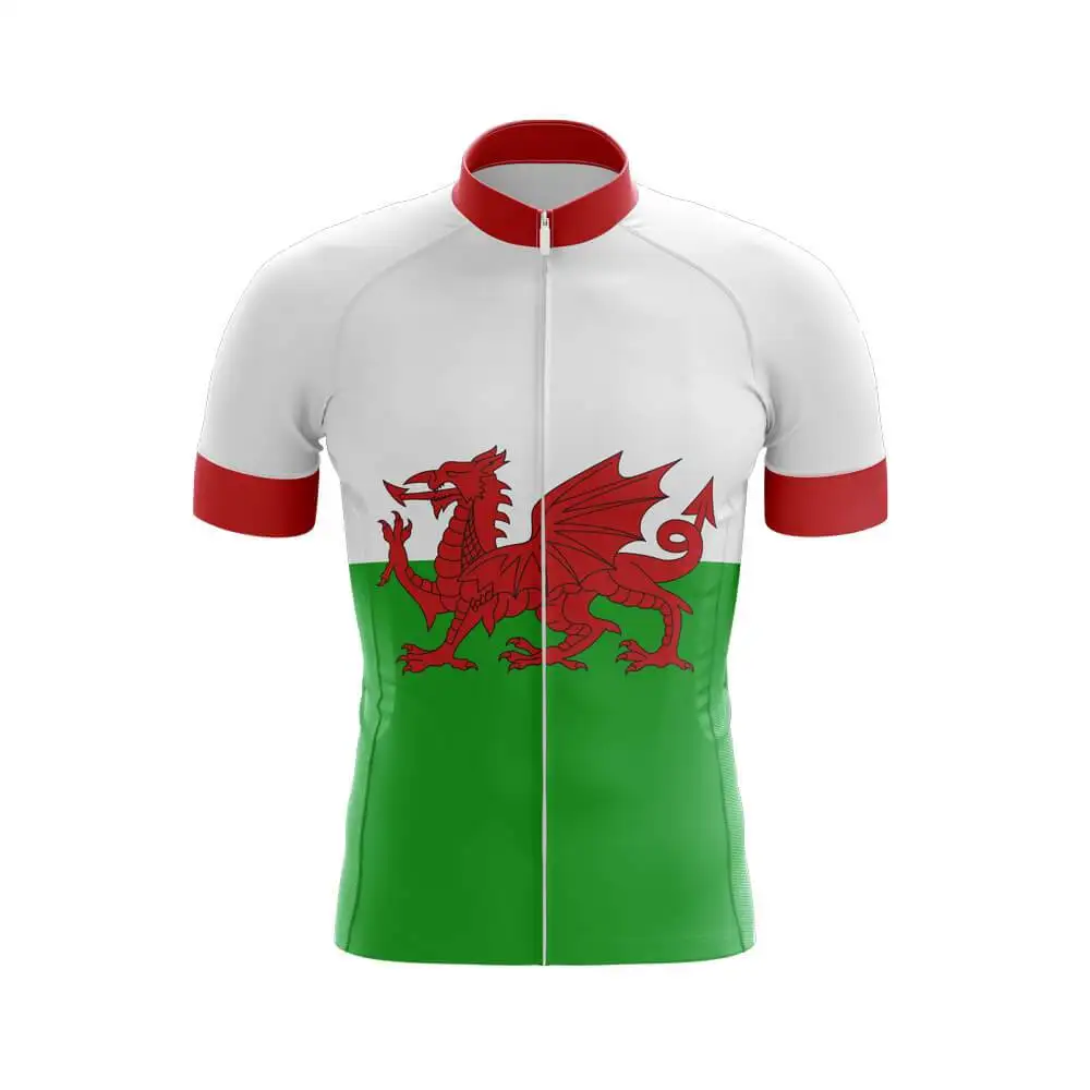 Welsh Men Short Sleeve Cycling Jersey Summer Breathable Quick-Drying Mountain Highway BIke Clothing Can Customized MTB Cymru