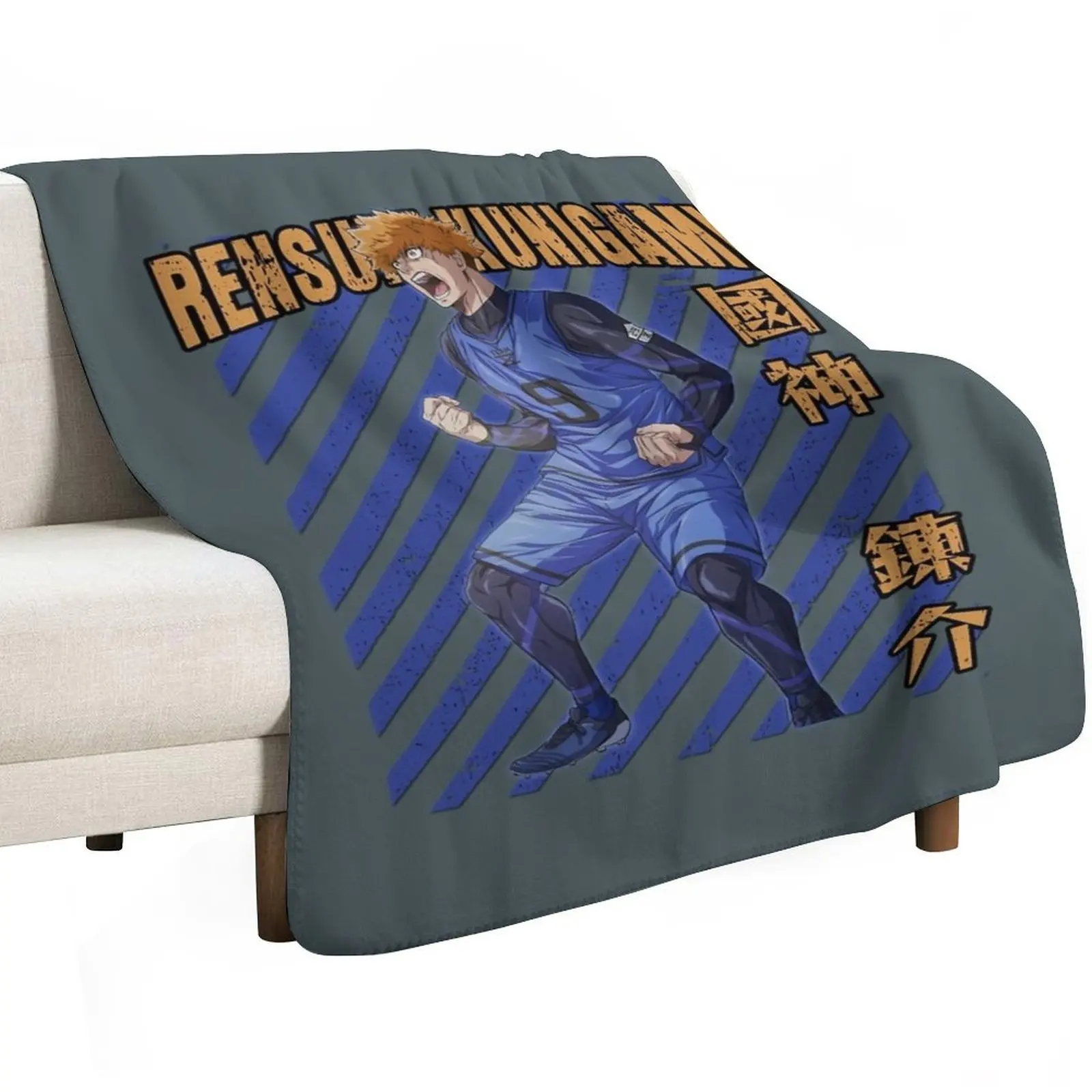 Rensuke Kunigami Blue Lock Anime Throw Blanket Polar Single Beach Blankets