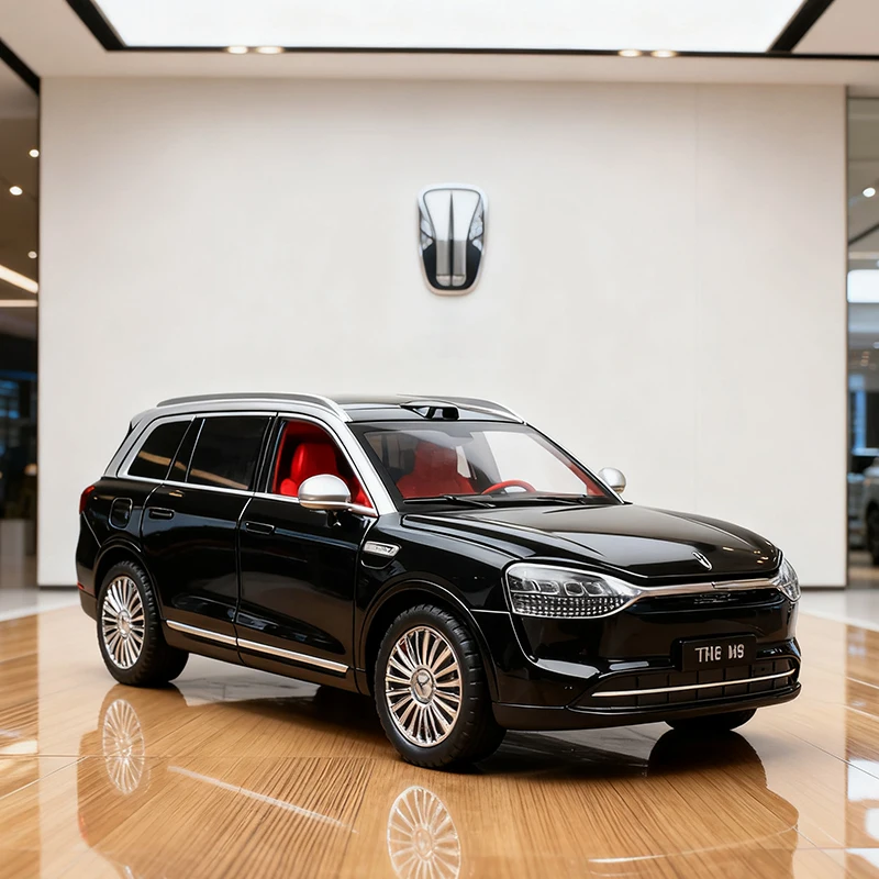 新型 1:24 AITO M9 SUV キーコントロール合金製カーモデル サウンド＆ライト プルバック式 子供のおもちゃ コレクション 誕生日プレゼント