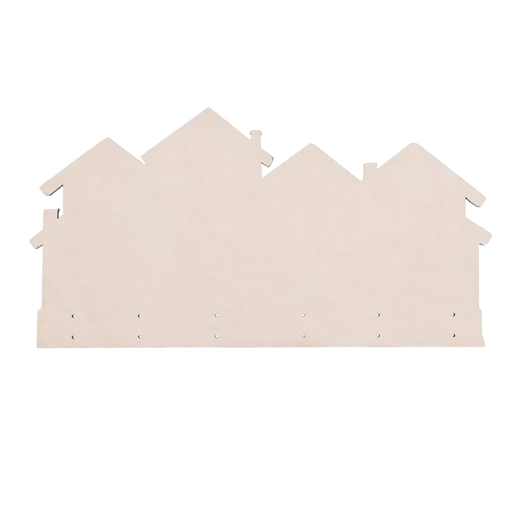 New Wood Wooden Key Holder 2D Flat Colorful Wall Key Rack Wall Mounted House Shape House Key Holder Home Wall Decor