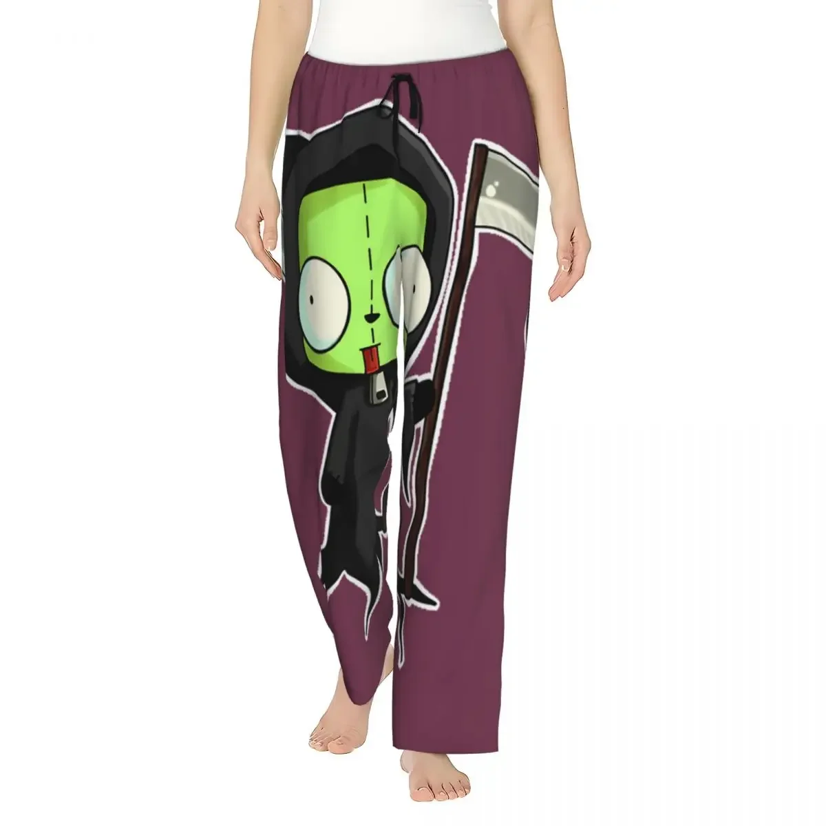 

Custom Invader Zim - Gir Spooky Women Pajama Pants Lounge Sleep Sleepwear Bottoms with Pockets