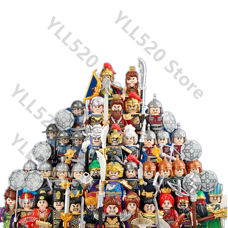 

Medieval Courage Of The Three Kingdoms Ancient Soldiers Hero Mini Dolls Figures Building Blocks Bricks Toy For Children's Gifts