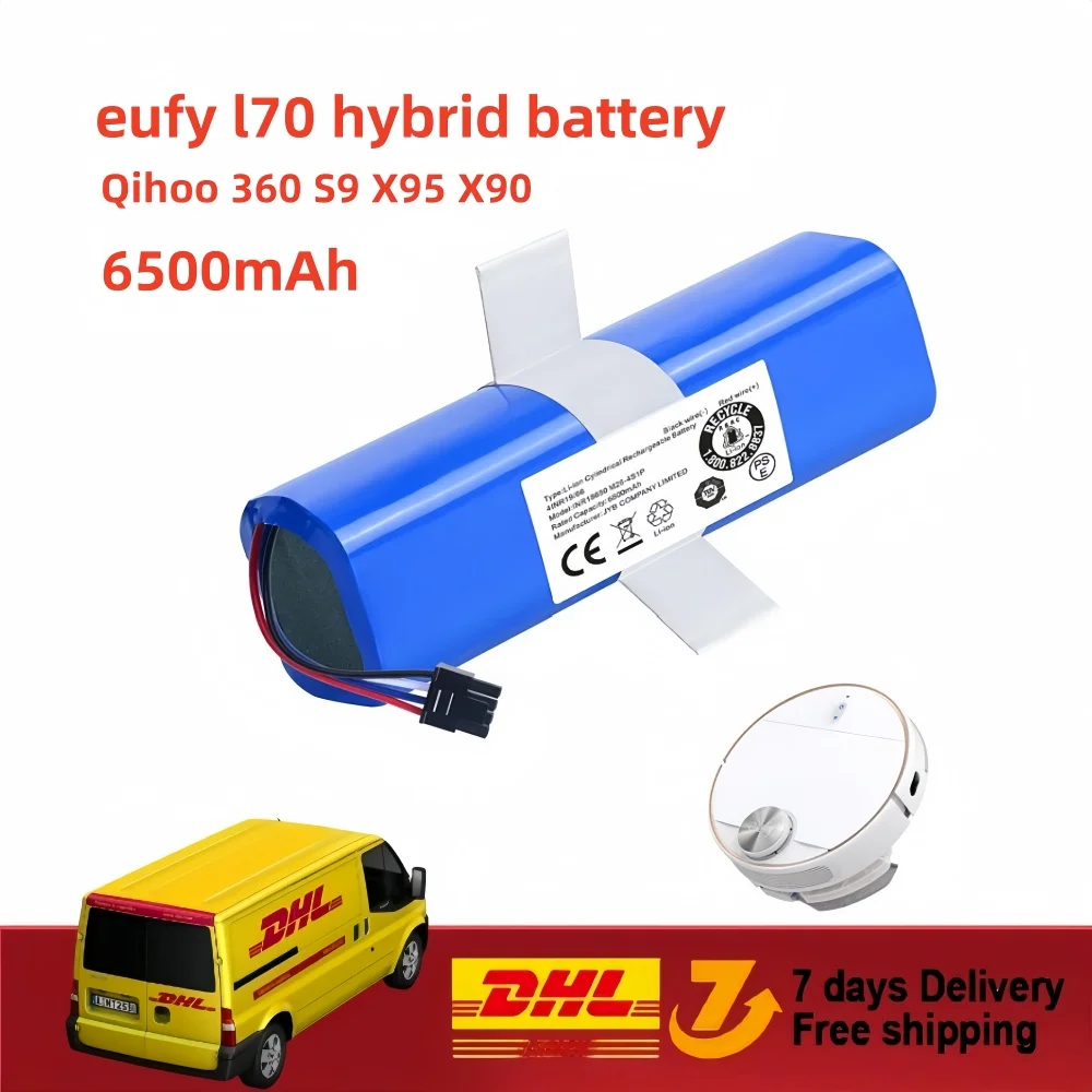 New 6500mAh 14.4V Battery Pack 360 S9 X95 X90 Sweeping Machine Battery Eufy L70 L10 Robotic Vacuum Cleaner Replacement Batteries