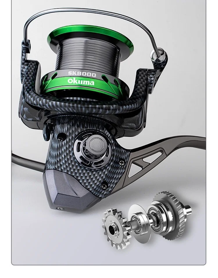 Okuma Brand, 40kg/77lb Max Bremskraft, 92% Vollmetall, Große Meeres-Spinnrolle, Langlebige Salzwasser-Surfcasting-Rolle, Korrosionsbeständig – Detail 13