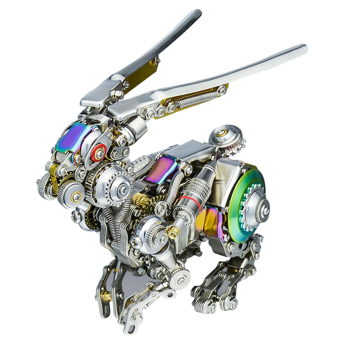 3D Metal Mechanical Rabbit Model Kit DIY Assembly Punk Puzzle Set adult puzzle (500PCS/Multicolored / Primary Color )