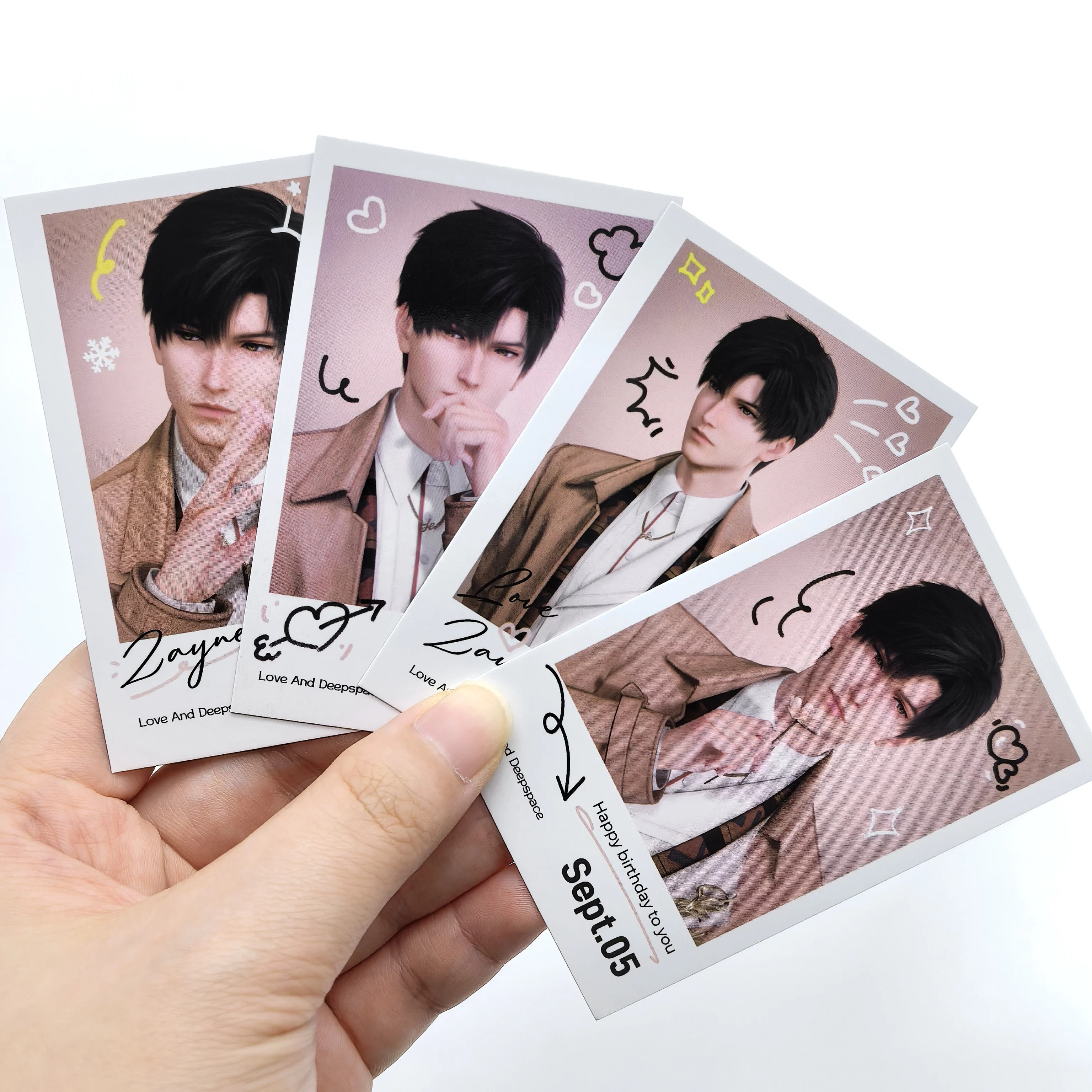 1Set Game Love and Deepspace Zayne Pretty Collection Paper Card Postcard Girl's Birthday Gift Beautiful Game Multicolour Cards