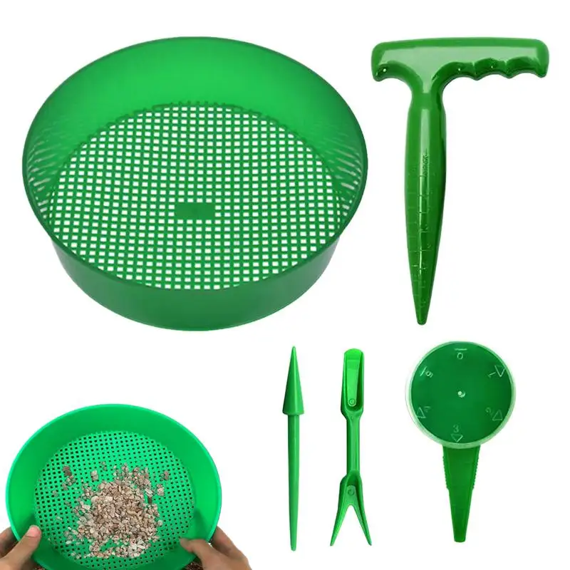 

Soil Sieve Garden Gadget Gardening Sifting Classifier Tool Compost Soil Stone Mesh Round Garden Soil Sieve Pan Soil Sifter