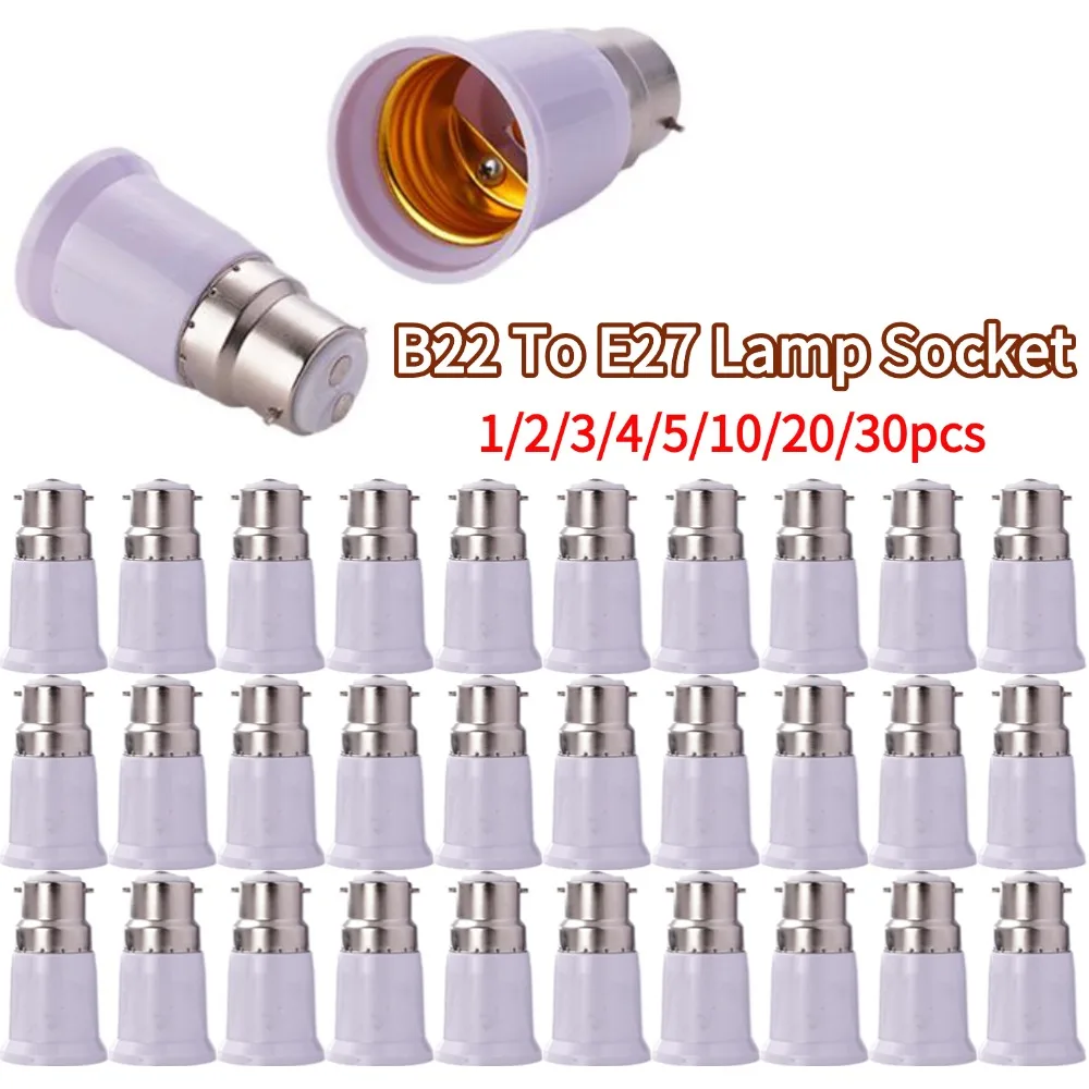 B22 to E27 Lamp Holder Converter Holder Bayonet to Screw Lamp Light Socket Bulb Base Spliter Extension Adapter LED Corn Bulb