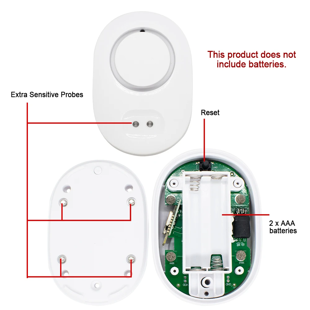 1-10pcs WiFi Tuya Water Leak Sensor Flood Leakage Detector with Sound Alarm 100dB and IP66WaterProof Water Sensor Remote Monitor