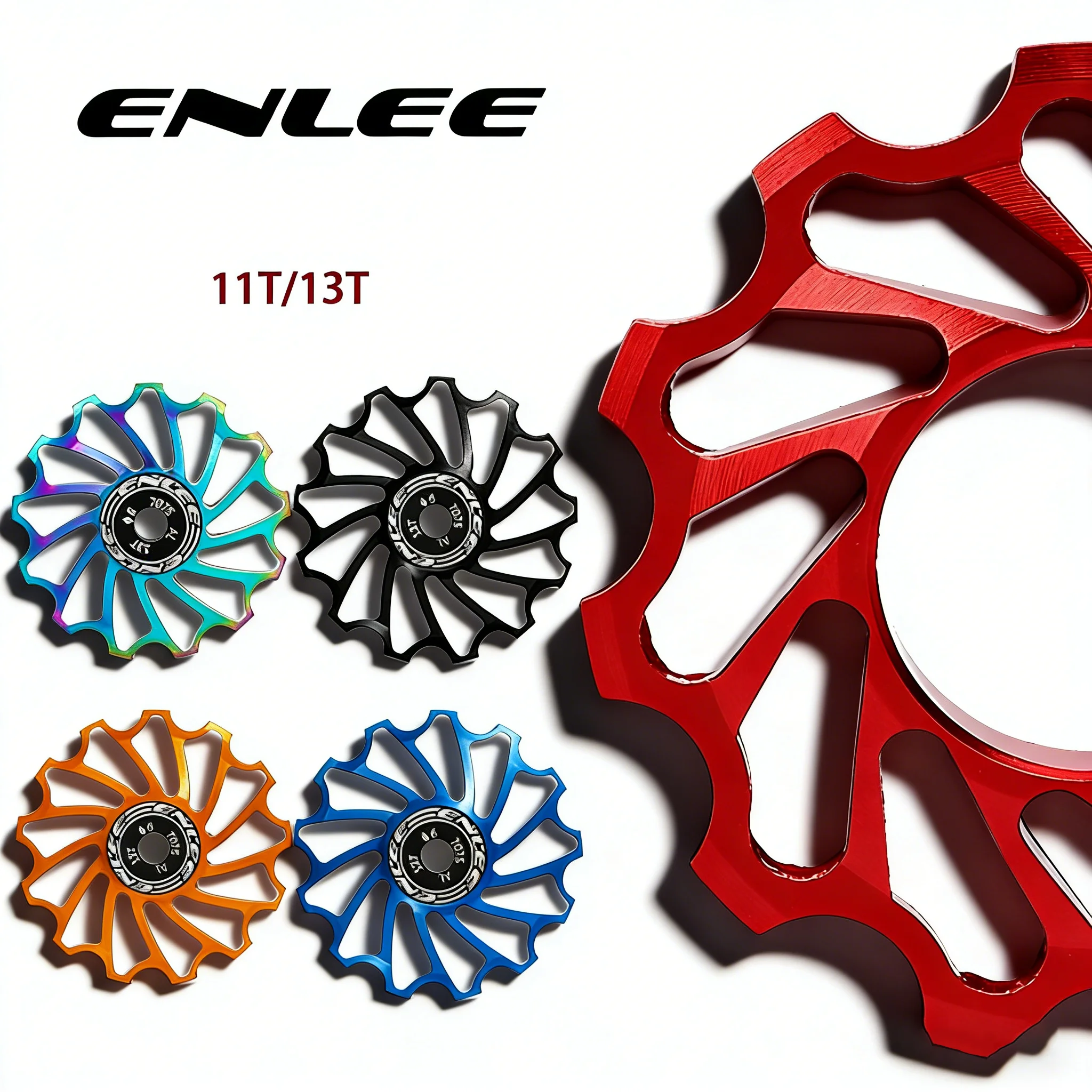 

ENLEE Bike Guide Wheel 11T 13T Aluminum Alloy Rear Derailleur Jockey Wheel Wear-Resistant Stable Pulley Wheel Bike Accessories
