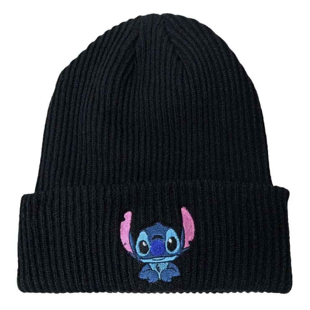 Cartoon Stitch Woollen Hat Warm Pullover Hats Cute Stitch Embroidery Pattern Multiple Colors Couple Knitted Hats Christmas Gifts