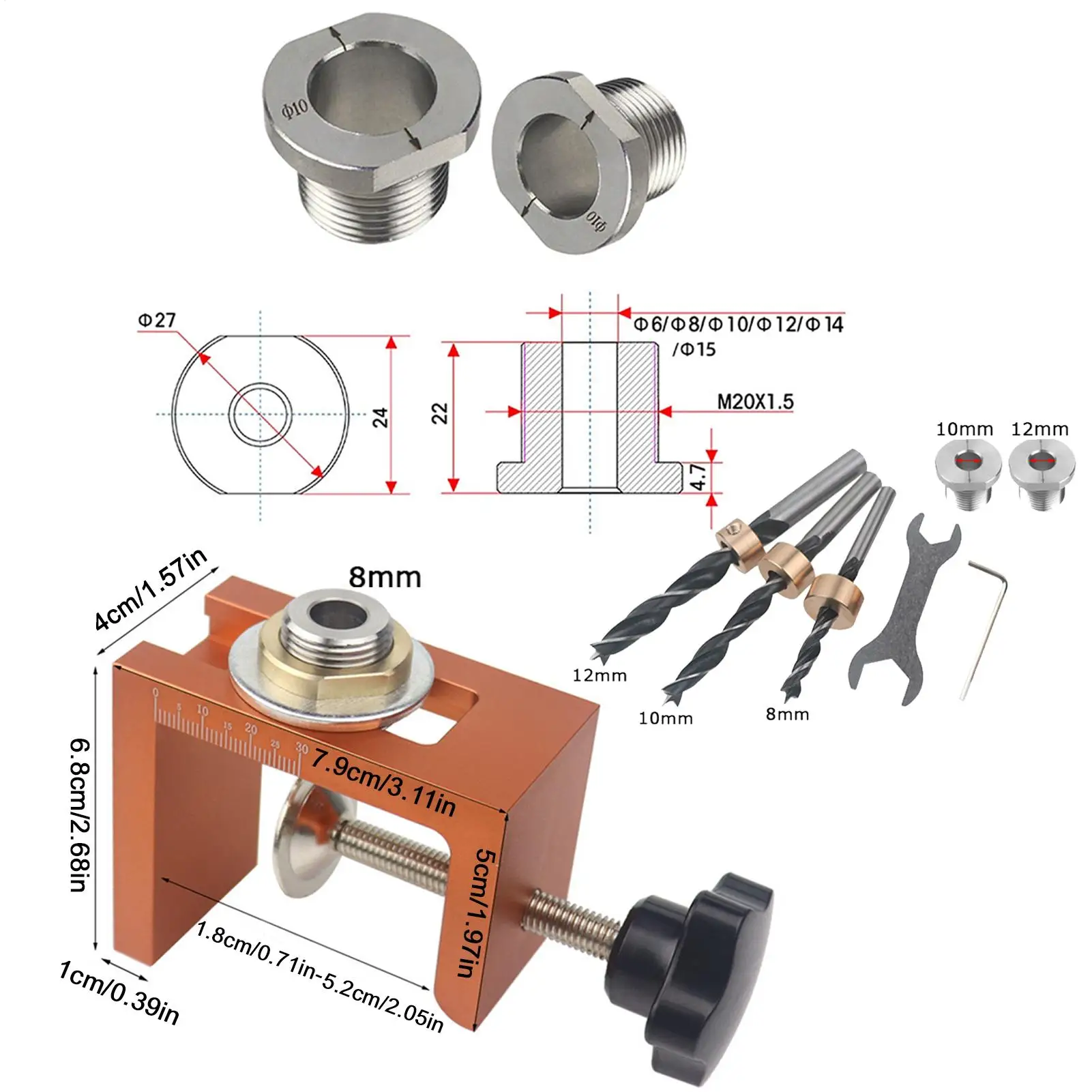 Pocket Hole Jig Kit Adjustable Clamp Template Precise Power Tool Accessory Jigs For Saw Woodworking Enthusiasts Professionals