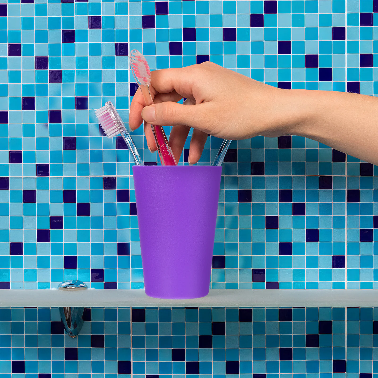 

12Pcs Plastic Drinking Cup Solid Color High-Quality Lightweight Shatterproof Stackable Smooth Finish Cup for Water Coffee Juice