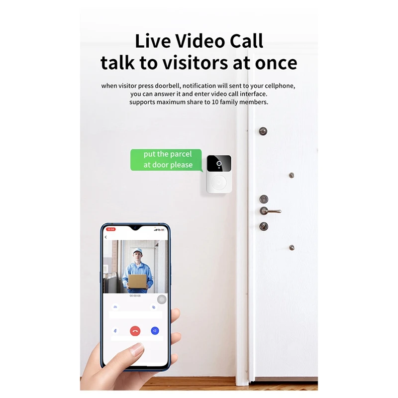 24-Hour Delivery X9 Wireless Visual Doorbell Intelligent Household Ringing Visual Call Variable Voice Intercom Real-Time Viewing