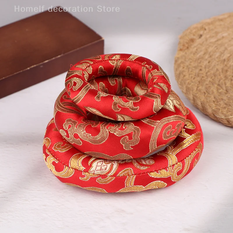 8/10/12 см красная шелковая подушка, подушка Будда, звуковая чаша, подушка для тибетской поющей чаши в Непальской чаши, подушка, товары для буддизма