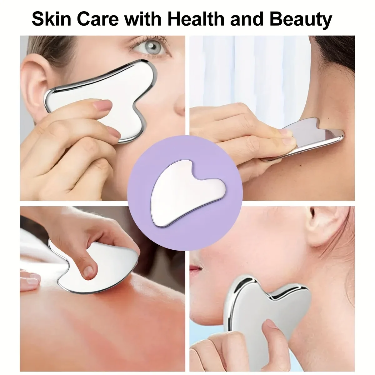 Gua Sha Board Guasha Massage For Face Stainless Steel Body Massager Facial Scraping Plate Guasha Scraper For Neck Back