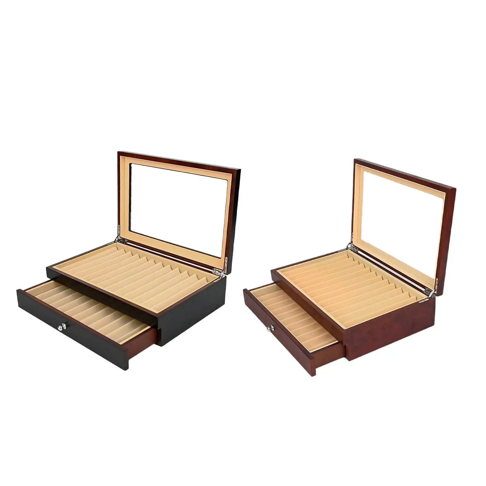 Wood Pen Display Box Portable 23 Pen Slots Collectible Unique Gift Fountain Pen Case for Shop Office Thanksgiving Holiday Party