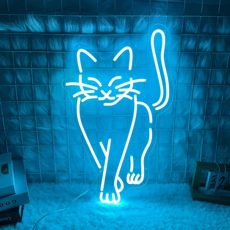 

Cat Led Neon Sign, Cat Bedroom Party Decor, Animal Neon Sign, Cute Cat Home Wall Decor, Cat Night Light, Gift for Her\Him