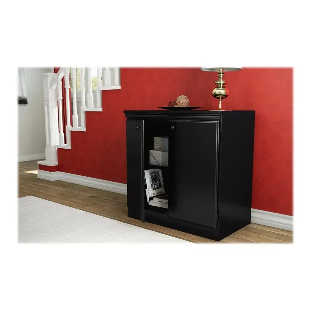 Black Adjustable Shelf Storage Cabinet Home Office Entryway Bedroom Indoor New Model 7270722 Multi-functional