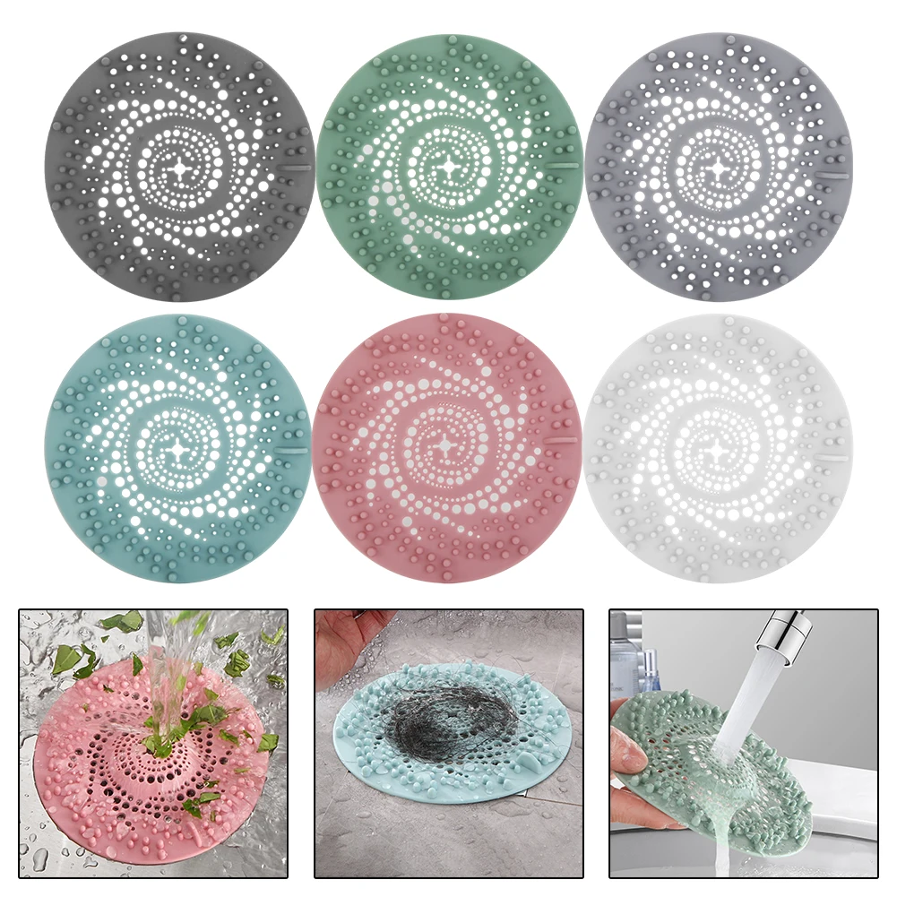 Filter Ground Drain Cover Hair Catching Hair Filter Screen In Kitchen Plastic Anti Blocking Silicone Drain Strainer