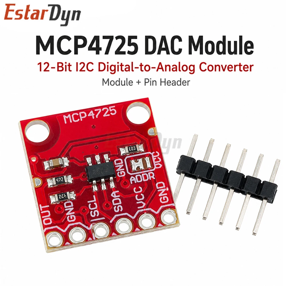 Estardyn MCP4725 12-Bit I2C DAC Breakout Module 2.7V-5.5V for Raspberry Pi Analog Output