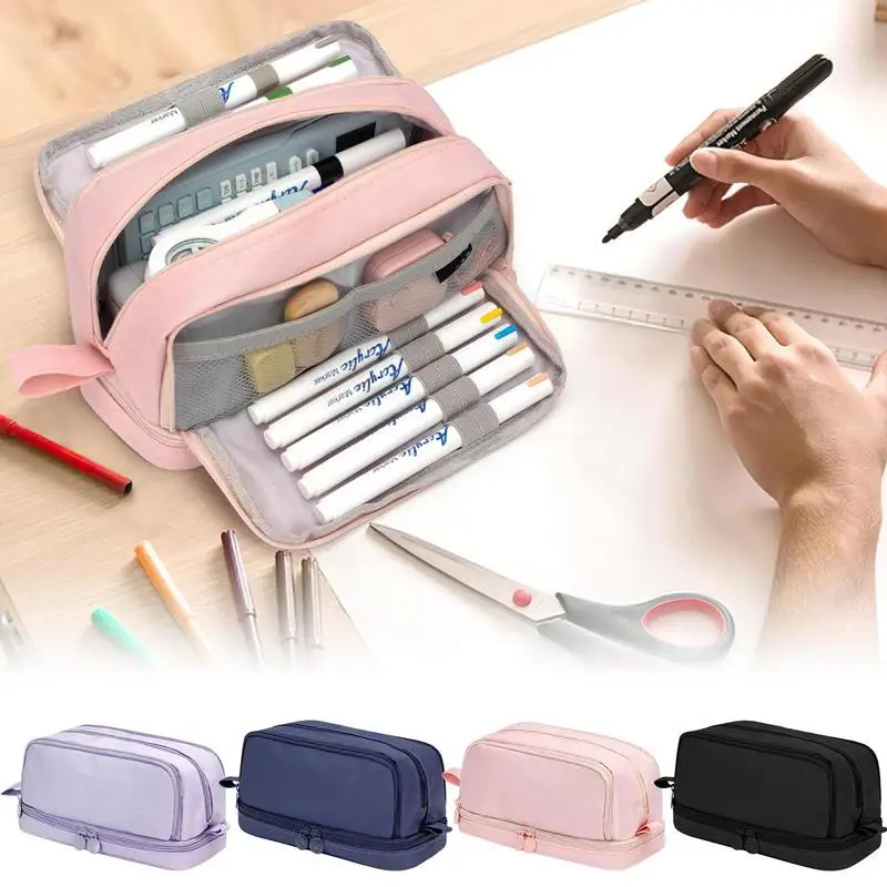 Bleistift beutel Leinwand tragbare Bleistift beutel Organizer mit Reiß verschluss ästhetische Stift beutel Briefpapier Aufbewahrung tasche für Stifte Stifte