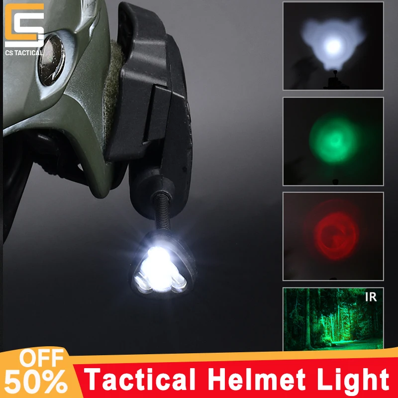 WDSAN MPLS Fast Helmet Light IR Red Green Signal Light White LED Scout Light Four Modes Outdoor Hunting Lighting Accessories