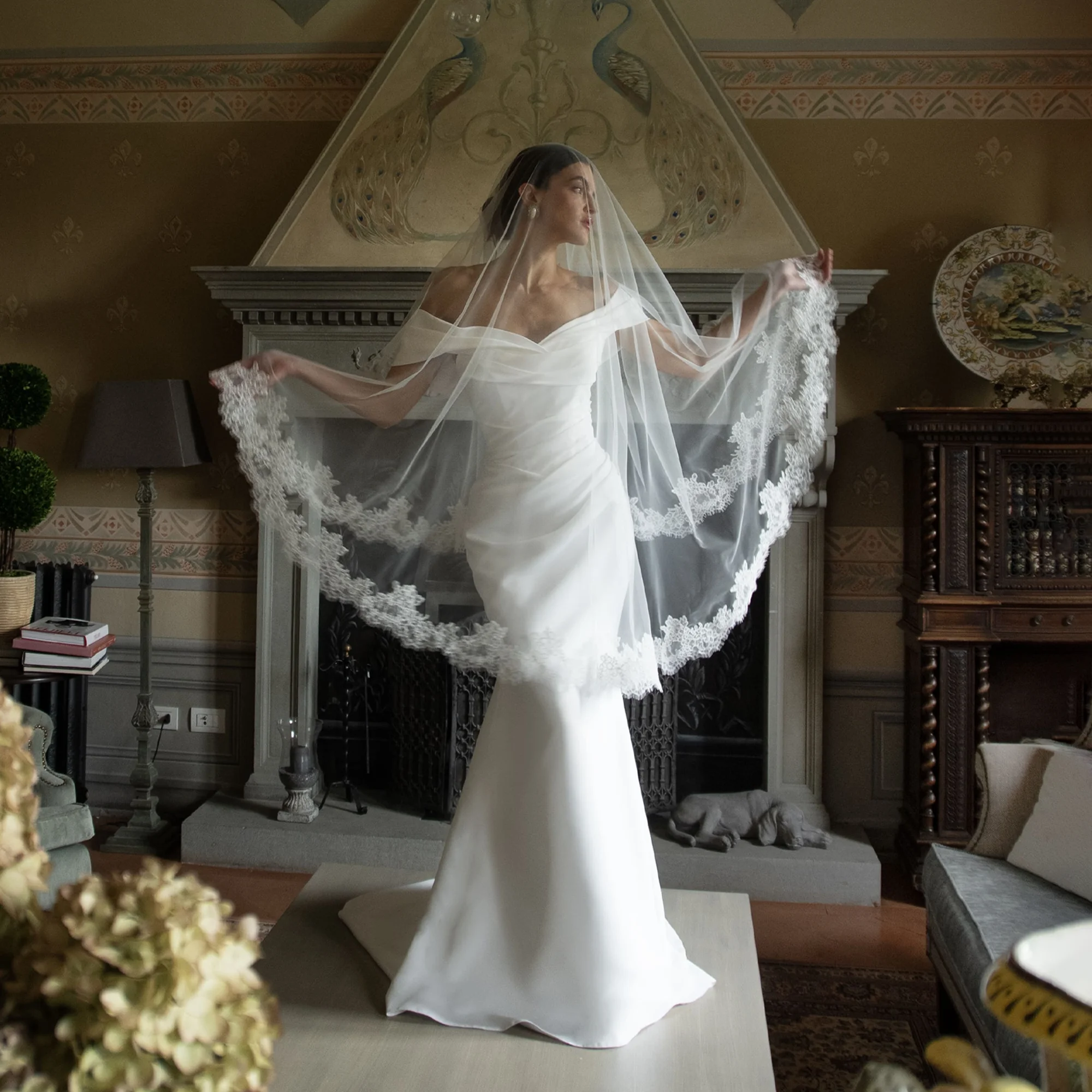 Elegante Off Shoulder Wedding Dress Satin Mermaid Small Train Backless Wedding Dresses Bride Vestido De Novia Customized