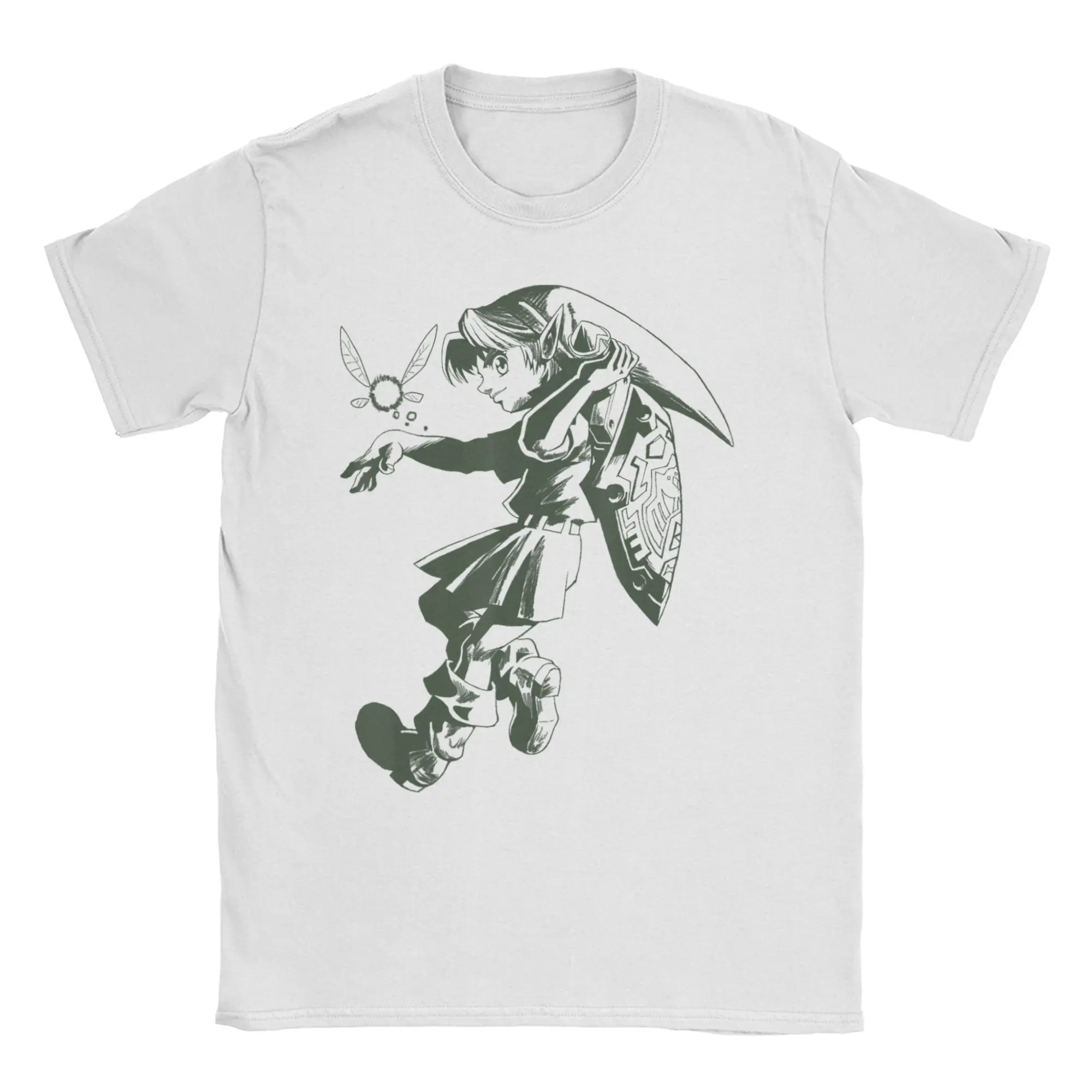 Mask Link Navi Green Line Zeldas Legend T Shirts Men Women Pure Cotton Funny T-Shirts Round Neck Tees Short Sleeve Clothes