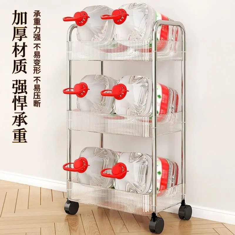 عربة صالون شفافة عالية القيمة من الأكريليك لصالونات التجميل عربة تخزين الصالون متعددة الطبقات أثاث تجاري Rollwagen YSTC