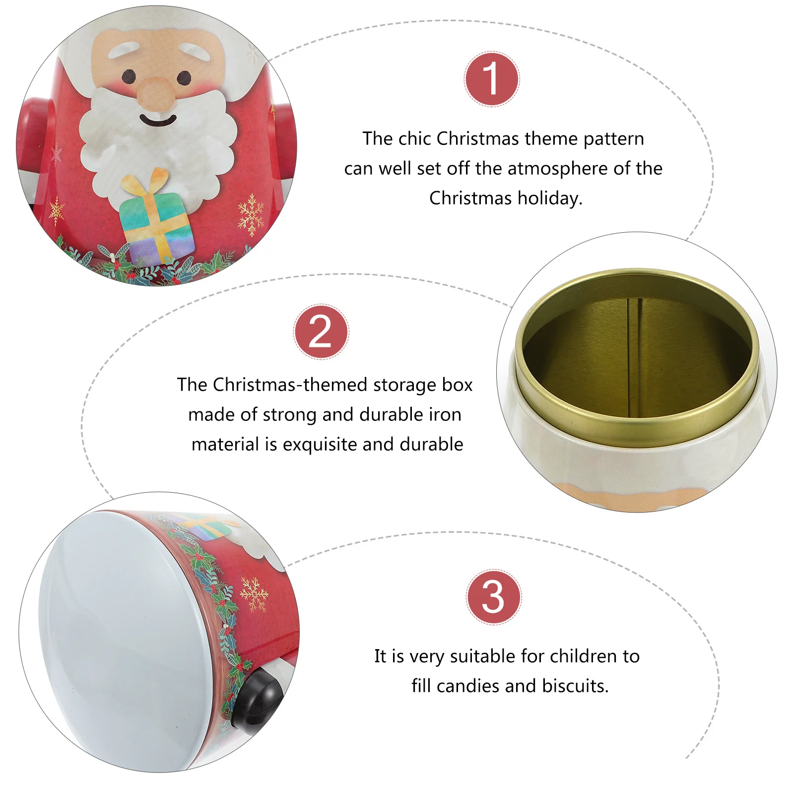 

1Pcs Christmas Deer Gift Box Exquisite Iron Storage Tin for Sweets Biscuits Holiday Decoration Christmas Iron Box