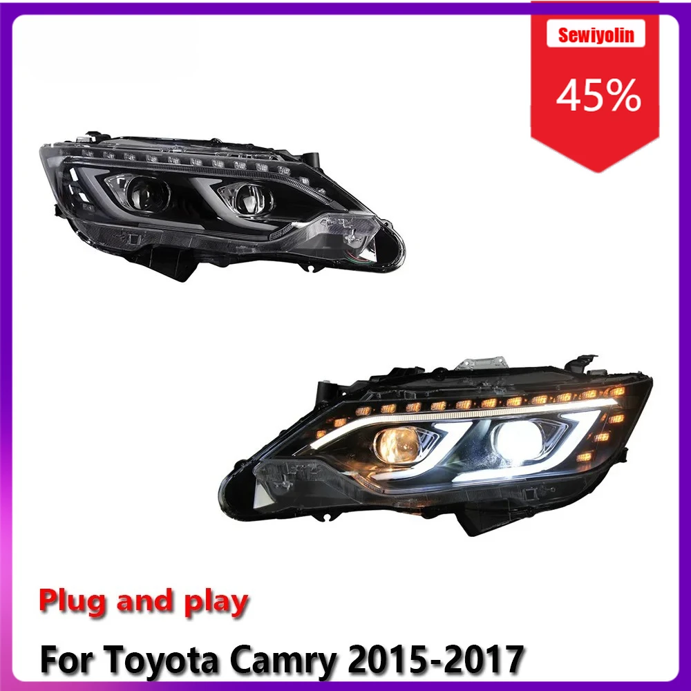 

Автомобильные светодиодные лампы Sewiyolin в сборе для Toyota Camry 2015-2017, противотуманные фары DRL, стоп-сигнал поворота