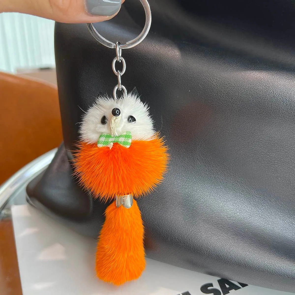 Girls Fashion Gift Mink Fur Doll Plush Pendant Accessories Hanfmade Jewelry Little Fox Phone Keychain Bag Pendant