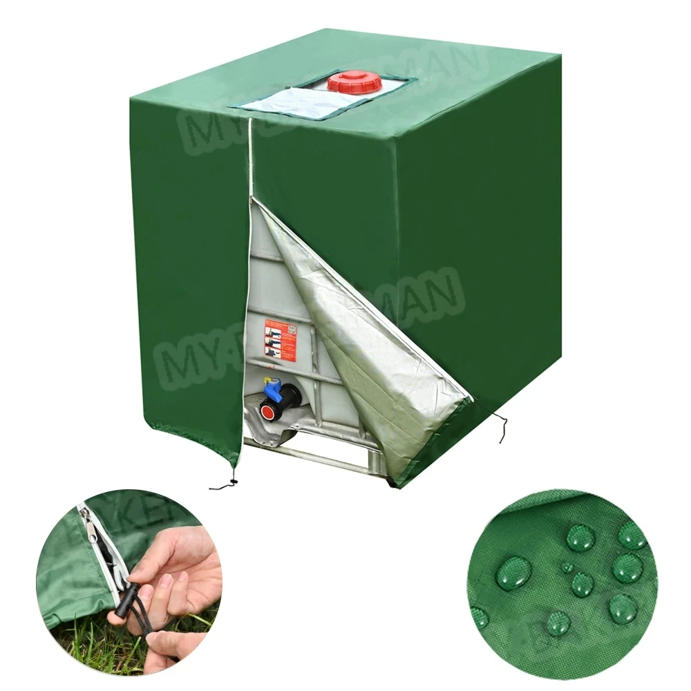 Professional 1000 Liters IBC Water Tank Cover Outdoor Garden Furniture Waterproof Anti-Dust Wind Rain Sun Snow Protection
