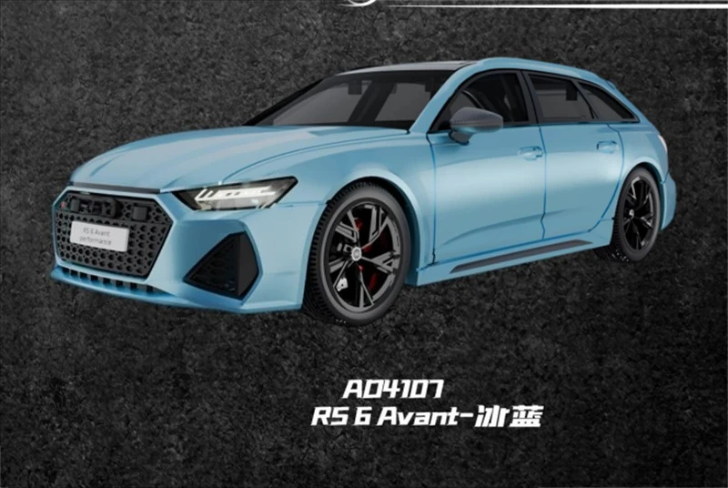 MASDI 1:64 RS6 Avant Ice Blue Alloy Vehicle Car Model