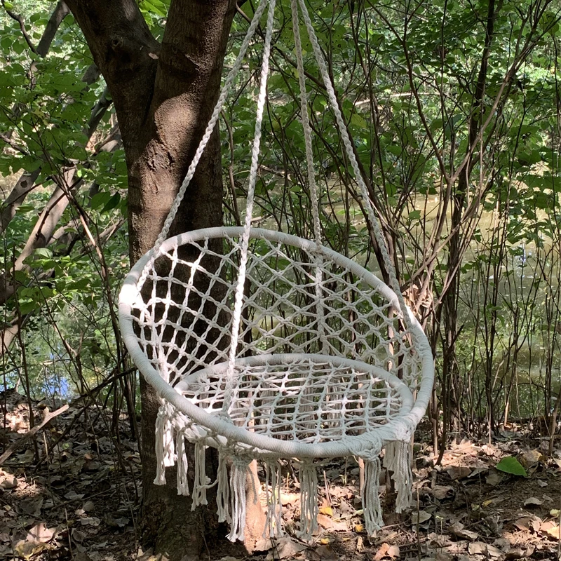 Camping Swing Hammocks гаманець жіночий Round Rope Woven Hanging Chair Nordic Style Indoor Leisure Bird\'s Nest Furniture Chair