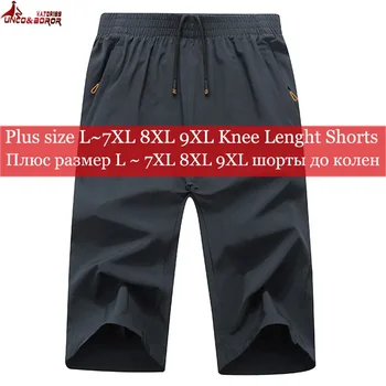 Plus Size 7XL 8XL 9XL Summer Bermuda Masculino Beach Shorts Men Casual Breathable Quick-drying Capri Joggers Men Running Shorts
