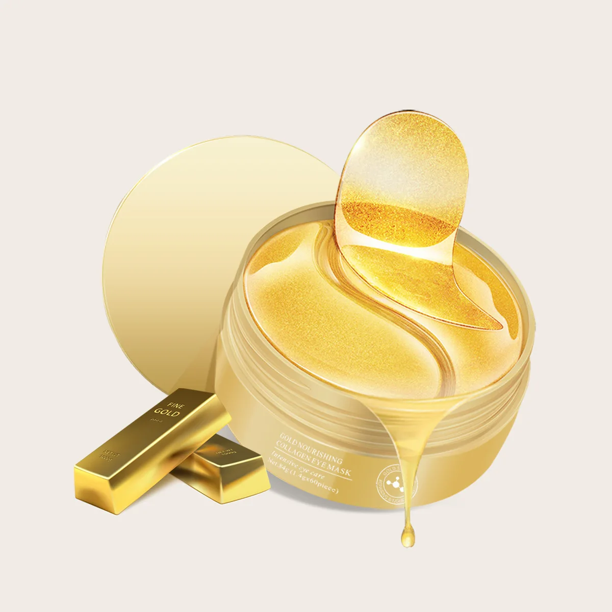 

KOEC 60PCs Gold Repairing Nourishing Collagen Eye Patch Anti-Wrinkle Hydrating Brightening 24K Gold Micropaticle Luxury Eyecare