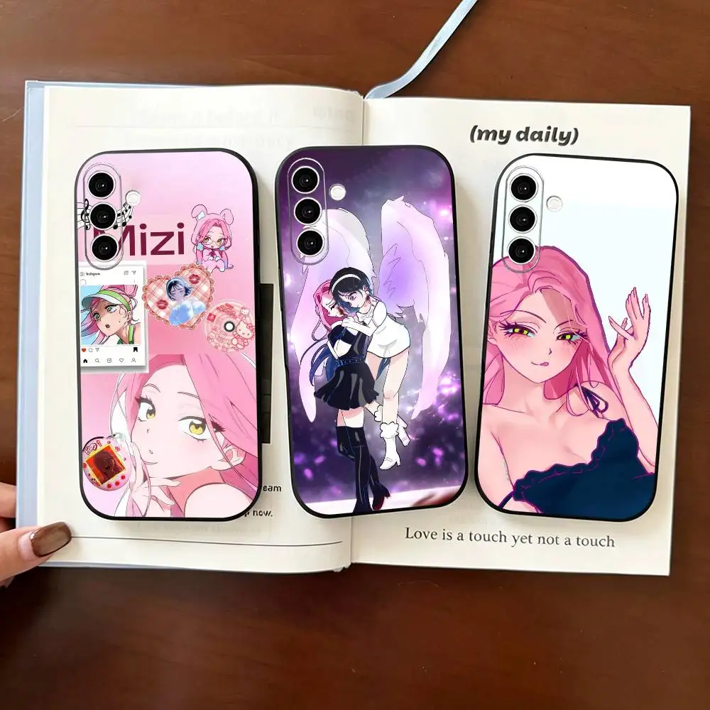 Korean A-Alien Stage Mizi  Phone Case For Samsung Galaxy A73,A72,A71,A70,A53,A52,A51,Others Soft Black Cover