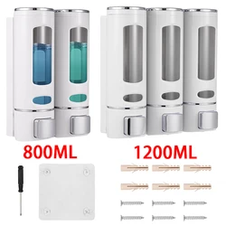 2/3 Heads Shower Soap Dispenser Wall Mounted Adhesive Bathroom Shampoo Handwashing Fluid Conditioner Storage Container