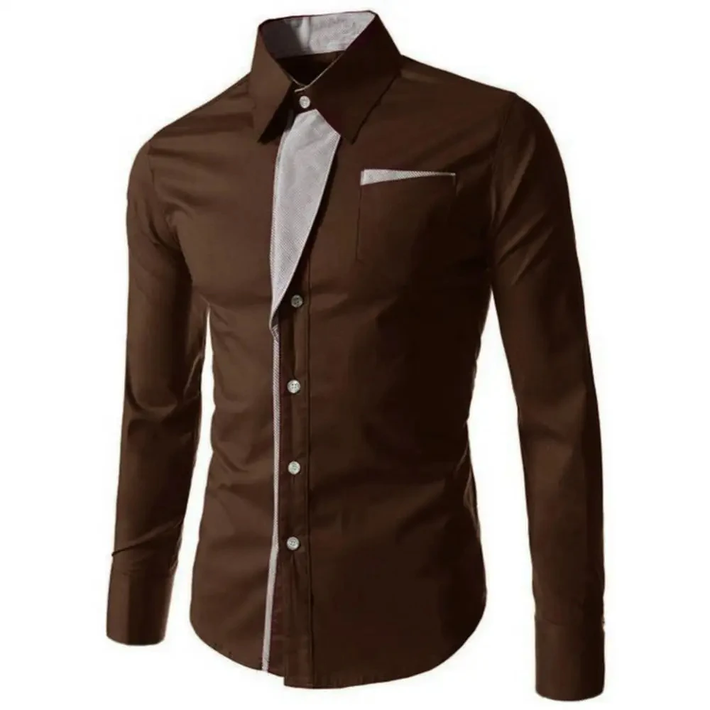 

kx402 New Casual Cotton Soft Thin Mens Shirts Slim Fit Luxury Business Long Sleeve Shirt Male Lapels Outwear Streetwear