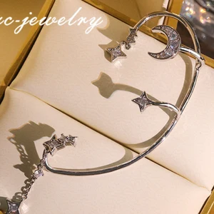 1 Silver Bathed Metal Butterfly Sheet Clip Earrings For Women Ear Clips Without Piercing Sparkling Zircon 8 MAIN SALES BUTTERS EARBLE - №7